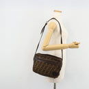 FENDI Zucca Canvas Umhängetasche Schwarz Braun Auth 182351-23