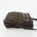FENDI Zucca Canvas Umhängetasche Schwarz Braun Auth 182351-4