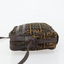 FENDI Zucca Canvas Umhängetasche Schwarz Braun Auth 182351-5