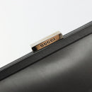 GUCCI Hand Bag Leather Black Silver 000 2046 0300 Auth 182352-14