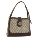 GUCCI GG Supreme Schoudertas PVC Beige Goud Auth 182353-1