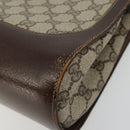 GUCCI GG Supreme Schoudertas PVC Beige Goud Auth 182353-12