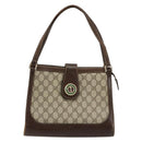 GUCCI GG Supreme Schoudertas PVC Beige Goud Auth 182353-2