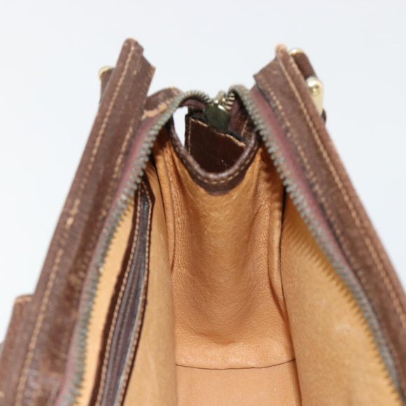 GUCCI GG Supreme Schoudertas PVC Beige Goud Auth 182353