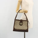 GUCCI GG Supreme Schoudertas PVC Beige Goud Auth 182353-26