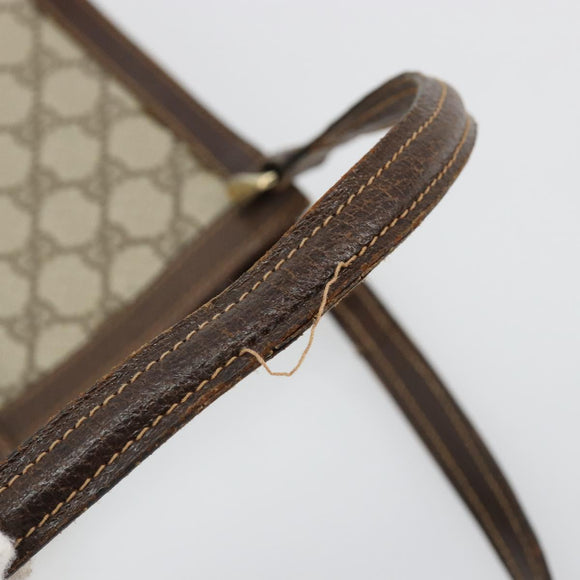 GUCCI GG Supreme Schoudertas PVC Beige Goud Auth 182353