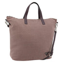 PRADA Handtasche Canvas 2way Rot Silber Auth 182354-1