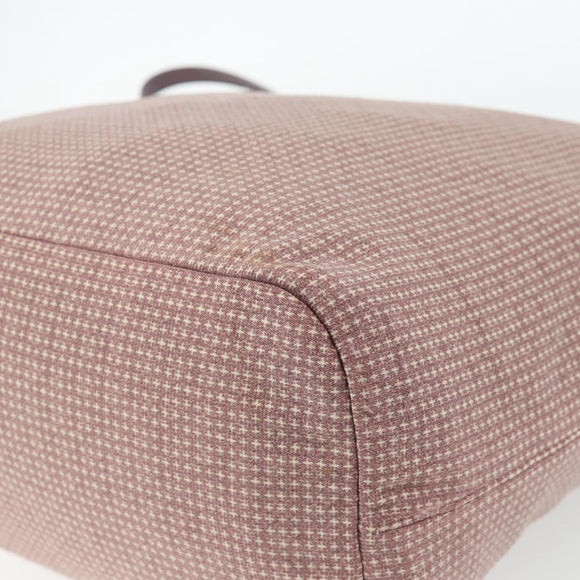 PRADA Handtasche Canvas 2way Rot Silber Auth 182354