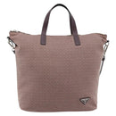 PRADA Handtasche Canvas 2way Rot Silber Auth 182354-13