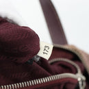 PRADA Handtasche Canvas 2way Rot Silber Auth 182354-12