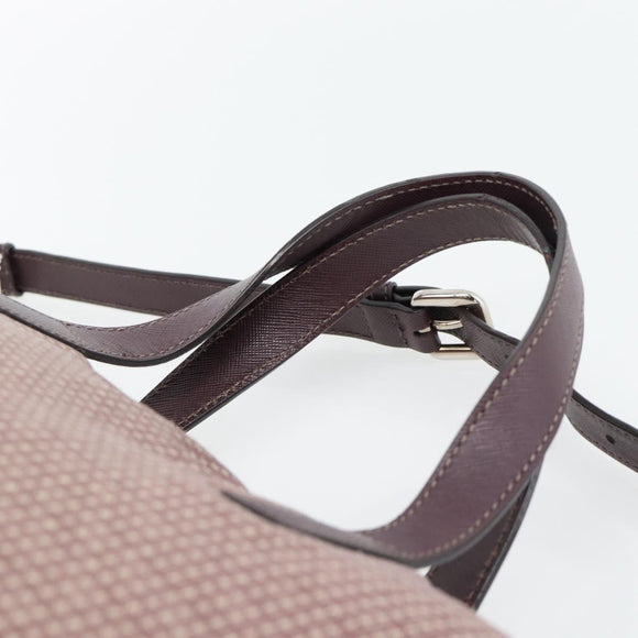 PRADA Handtasche Canvas 2way Rot Silber Auth 182354