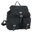 PRADA Backpack Nylon Black Silver Auth 182355-1