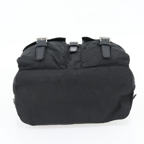 PRADA Backpack Nylon Black Silver Auth 182355