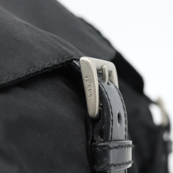 PRADA Backpack Nylon Black Silver Auth 182355