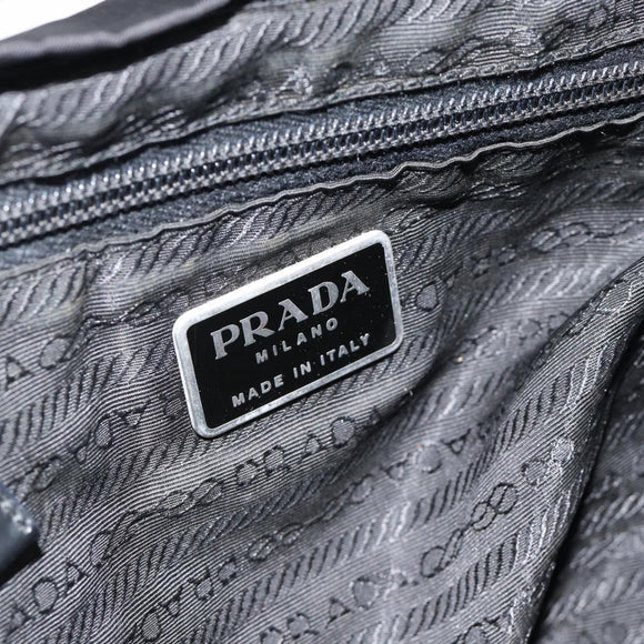 PRADA Backpack Nylon Black Silver Auth 182355