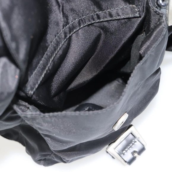 PRADA Backpack Nylon Black Silver Auth 182355