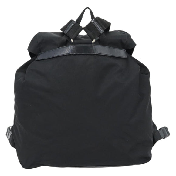 PRADA Backpack Nylon Black Silver Auth 182355