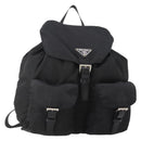 PRADA Backpack Nylon Black Silver Auth 182356-1