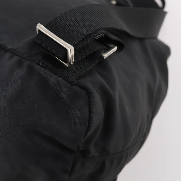 PRADA Backpack Nylon Black Silver Auth 182356