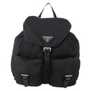 PRADA Backpack Nylon Black Silver Auth 182356-13