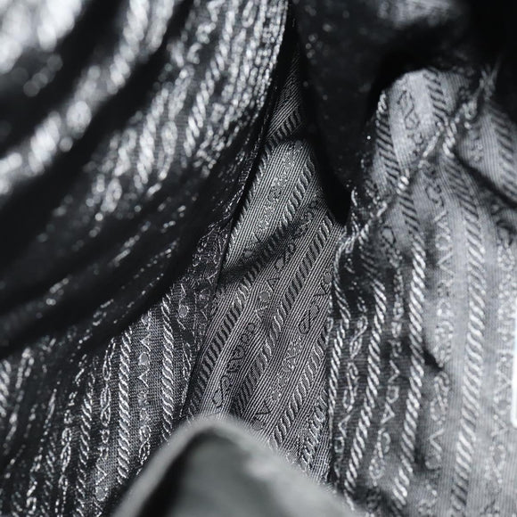 PRADA Backpack Nylon Black Silver Auth 182356