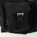 PRADA Backpack Nylon Black Silver Auth 182356-29
