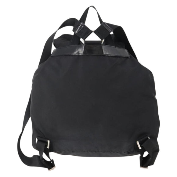 PRADA Backpack Nylon Black Silver Auth 182356