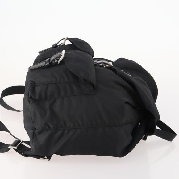 PRADA Backpack Nylon Black Silver Auth 182356