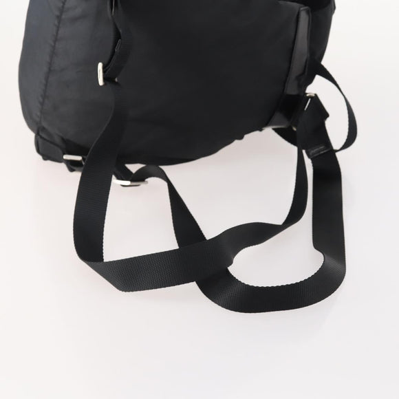 PRADA Backpack Nylon Black Silver Auth 182356