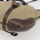 PRADA Handtasche Canvas Leder 2-Wege Beige Silber Auth 182357-10