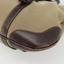 PRADA Handtasche Canvas Leder 2-Wege Beige Silber Auth 182357-12