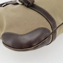 PRADA Handtasche Canvas Leder 2-Wege Beige Silber Auth 182357-13