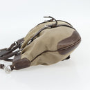 PRADA Handtasche Canvas Leder 2-Wege Beige Silber Auth 182357-4