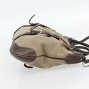 PRADA Handtasche Canvas Leder 2-Wege Beige Silber Auth 182357-5