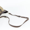 PRADA Handtasche Canvas Leder 2-Wege Beige Silber Auth 182357-7