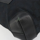 GUCCI GG Canvas Tote Bag Black Silver 019 0402 Auth 182358-14