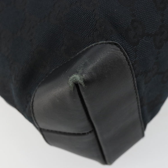 GUCCI GG Canvas Tote Bag Black Silver 019 0402 Auth 182358