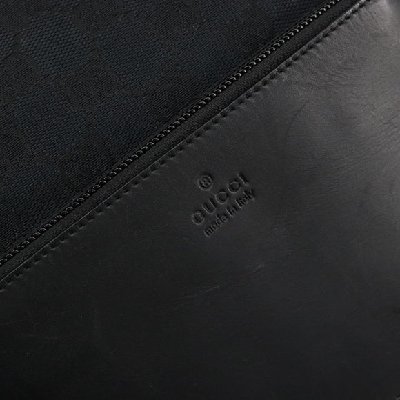 GUCCI GG Canvas Tote Bag Black Silver 019 0402 Auth 182358