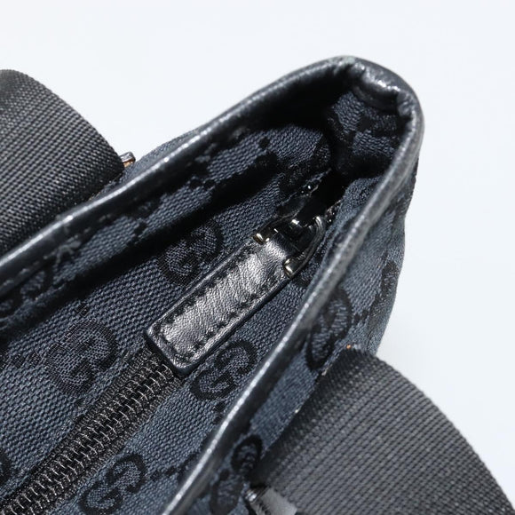 GUCCI GG Canvas Tote Bag Black Silver 019 0402 Auth 182358