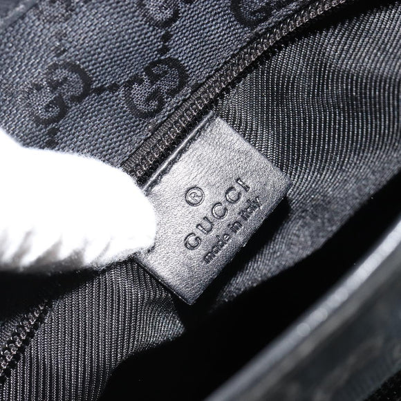GUCCI GG Canvas Tote Bag Black Silver 019 0402 Auth 182358