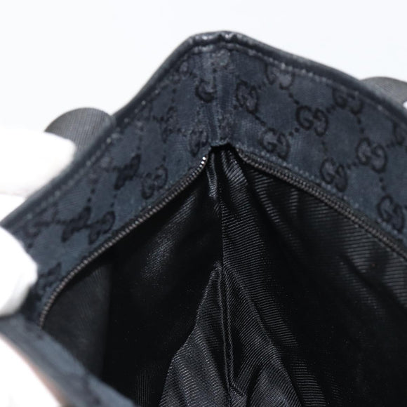 GUCCI GG Canvas Tote Bag Black Silver 019 0402 Auth 182358