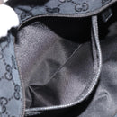 GUCCI GG Canvas Tote Bag Black Silver 019 0402 Auth 182358-21