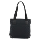 GUCCI GG Canvas Tote Bag Black Silver 019 0402 Auth 182358-2