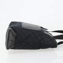 GUCCI GG Canvas Tote Bag Black Silver 019 0402 Auth 182358-3