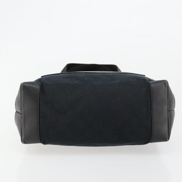 GUCCI GG Canvas Tote Bag Black Silver 019 0402 Auth 182358