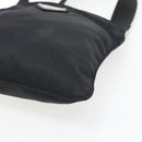 PRADA Schoudertas Nylon Zwart Zilver Auth 182359A-9