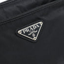 PRADA Schoudertas Nylon Zwart Zilver Auth 182359A-17