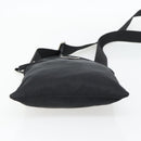 PRADA Schoudertas Nylon Zwart Zilver Auth 182359A-5