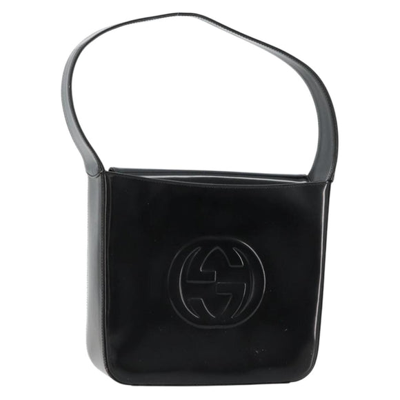 GUCCI Shoulder Bag Patent leather Black Silver 000 1013 0506 Auth 182360