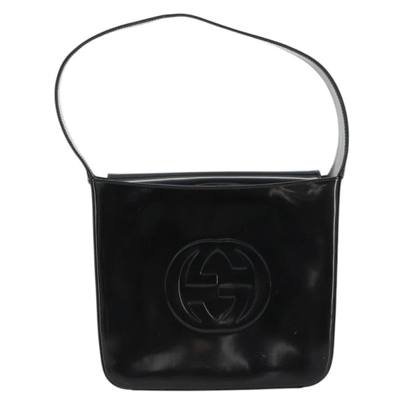 GUCCI Shoulder Bag Patent leather Black Silver 000 1013 0506 Auth 182360